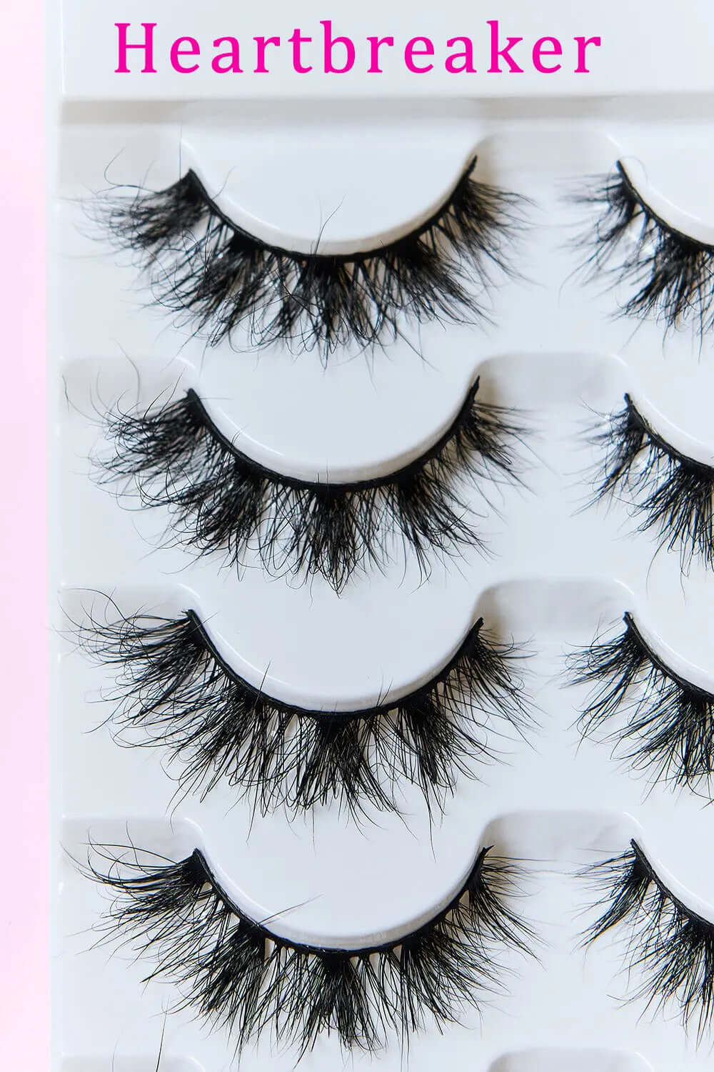 SO PINK BEAUTY Mink Eyelashes - Heartbreaker style, featuring 5 luxurious pairs for glamorous, eye-catching looks.