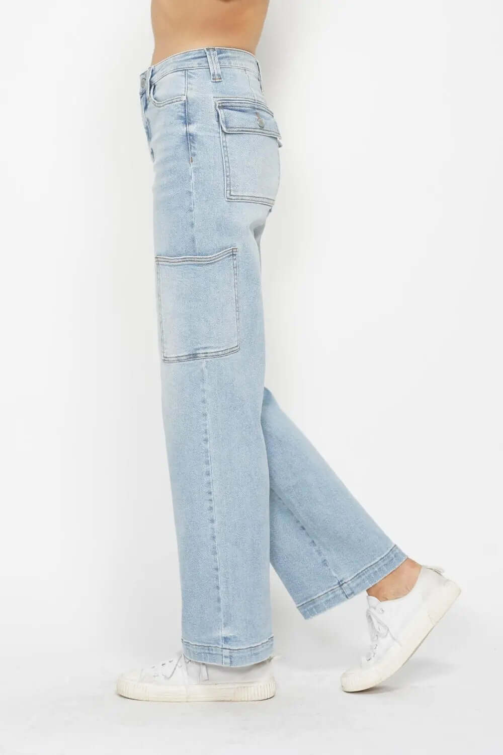 Judy Blue Full Size High Waist Straight Cargo Jeans Trendsi