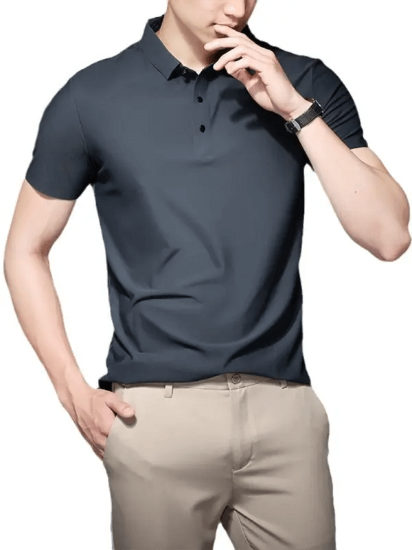 Men's high elastic non-marking ice silk lapel short-sleeved quick-drying polo shirt kakaclo