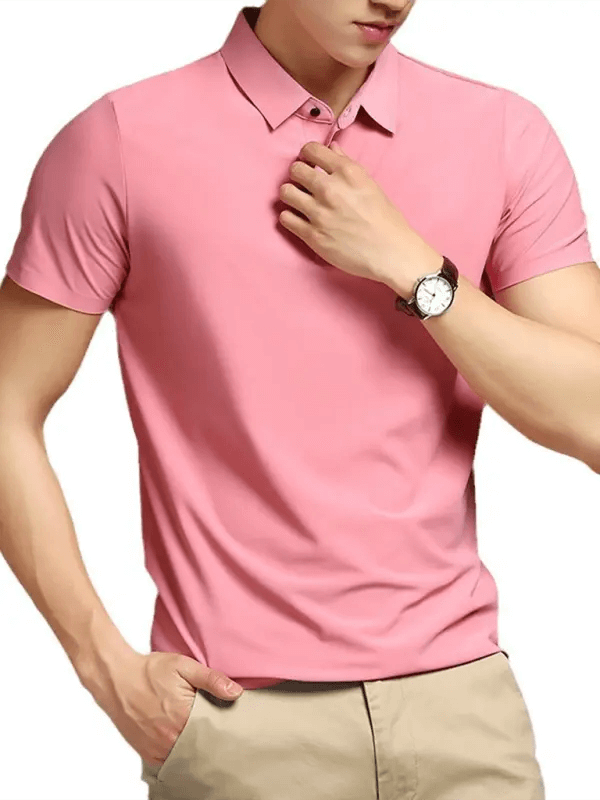 Men's high elastic non-marking ice silk lapel short-sleeved quick-drying polo shirt kakaclo