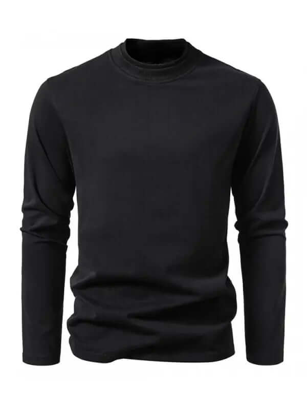 Fashionable double-layer half-collar design long-sleeved T-shirt casual men's bottom shirt kakaclo