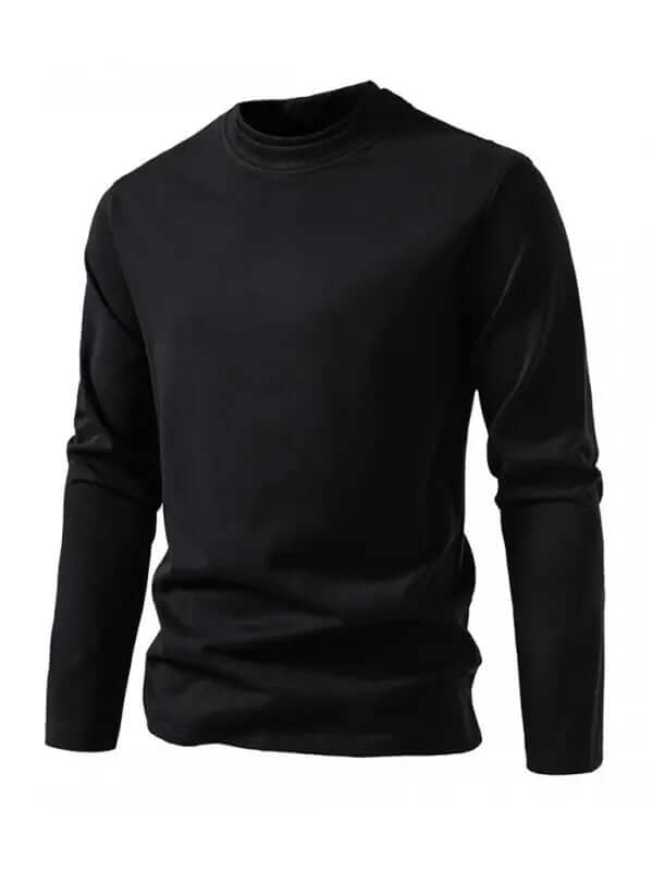 Fashionable double-layer half-collar design long-sleeved T-shirt casual men's bottom shirt kakaclo