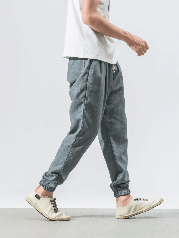 Men's Linen Pants Fashion Haren Pants Drawstring Pants kakaclo