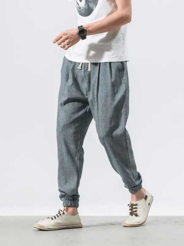 Men's Linen Pants Fashion Haren Pants Drawstring Pants kakaclo