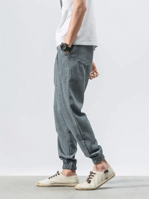 Men's Linen Pants Fashion Haren Pants Drawstring Pants kakaclo