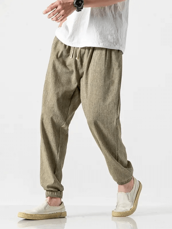 Men's Linen Pants Fashion Haren Pants Drawstring Pants kakaclo