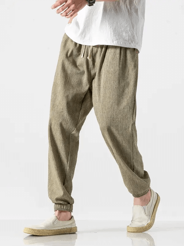 Men's Linen Pants Fashion Haren Pants Drawstring Pants kakaclo