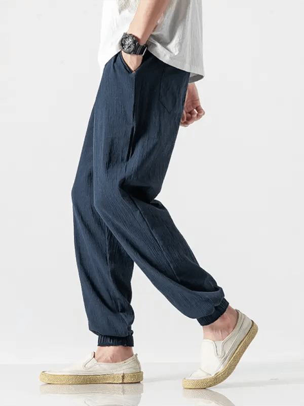Men's Linen Pants Fashion Haren Pants Drawstring Pants kakaclo