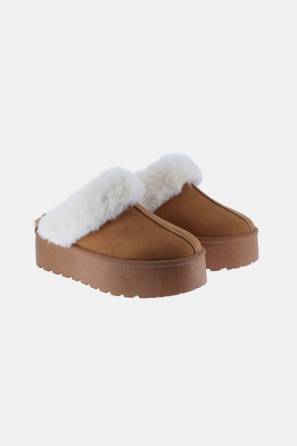 Weeboo Thick Bottom Fur Trim Snow Slippers Trendsi