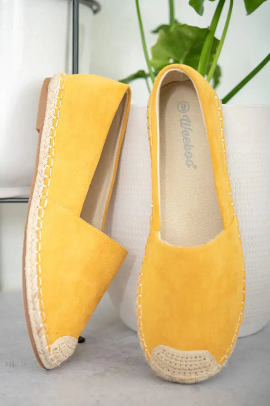 Casual Yellow Espadrille Shoes Trendsetter Express