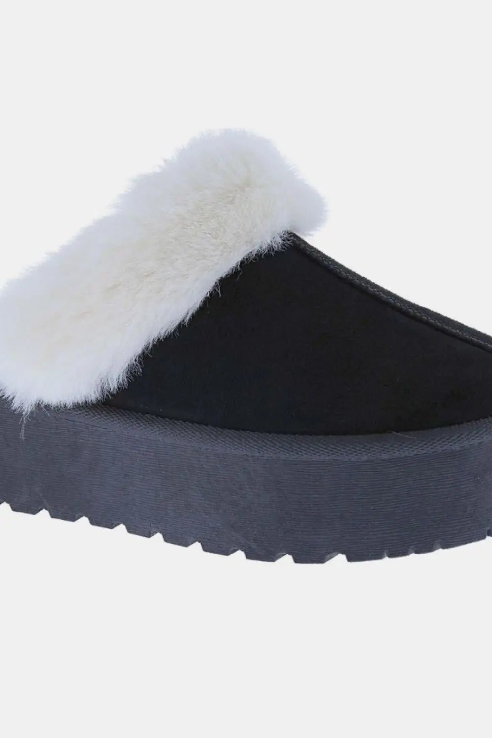 Weeboo Thick Bottom Fur Trim Snow Slippers Trendsi