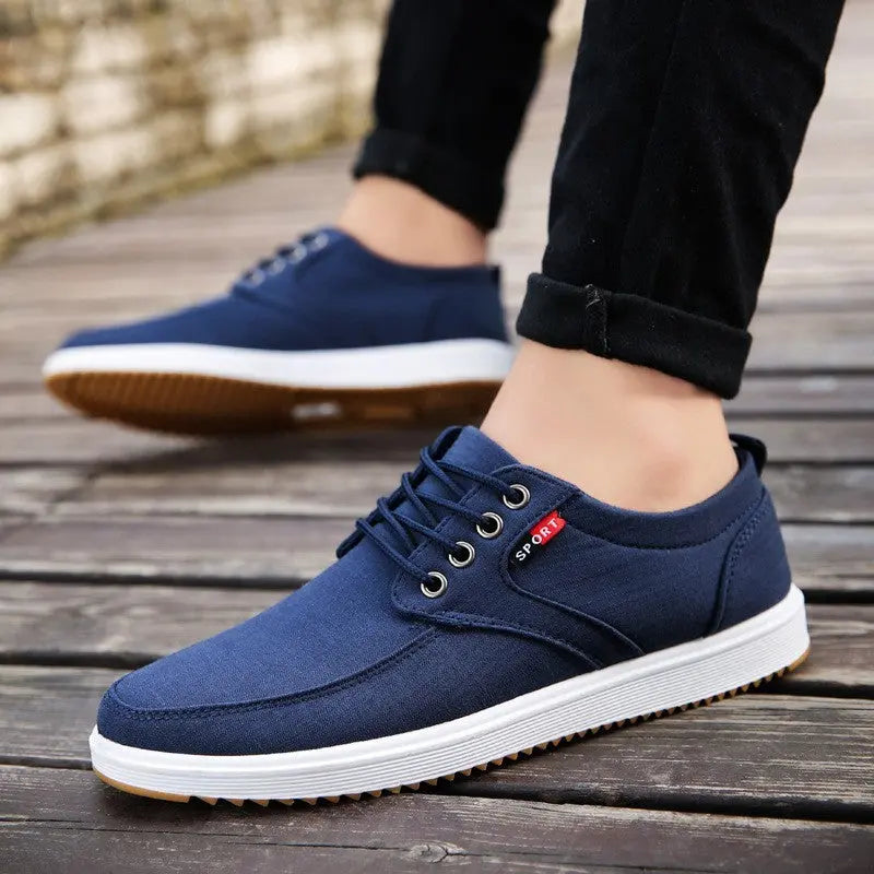 Men's Lace-up Canvas Shoes Casual Men Breathable Walking Flats Shoes Trendsetter Express