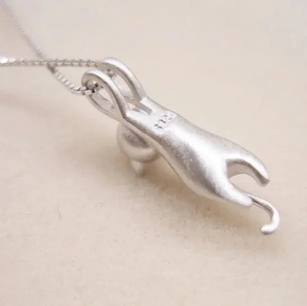 Silver Cat Pendant Necklace Jewelry Zendrop