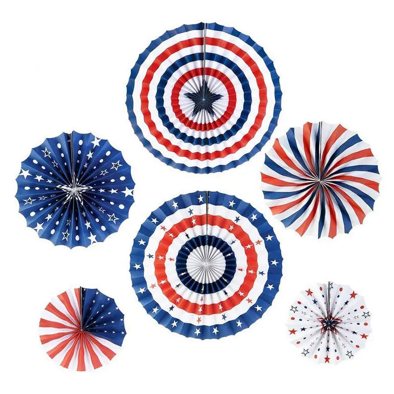 Red, White And Blue Hanging Paper Fan Party Supplies Background Wall Decoration CJ Dropshipping