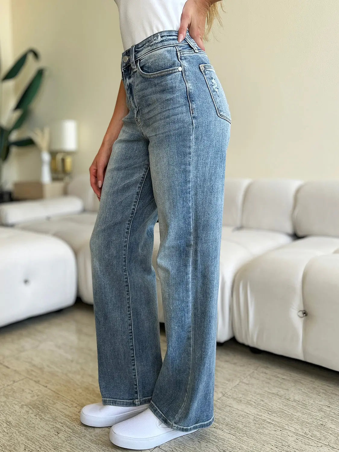 Judy Blue Full Size High Waist Straight Jeans Trendsi