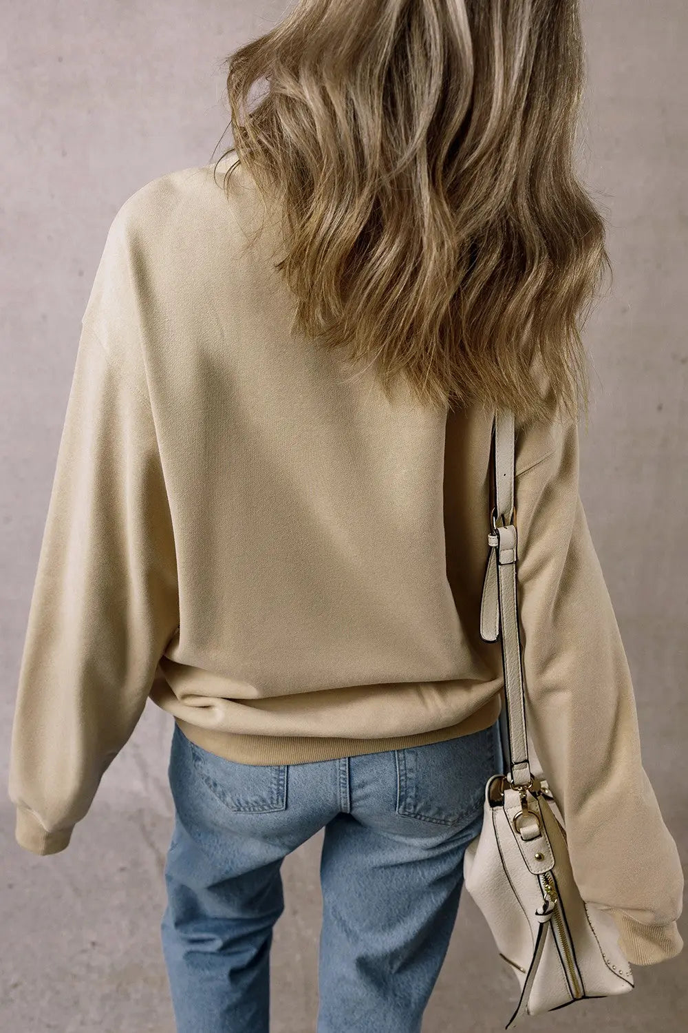 Round Neck Long Sleeve Sweatshirt Trendsi