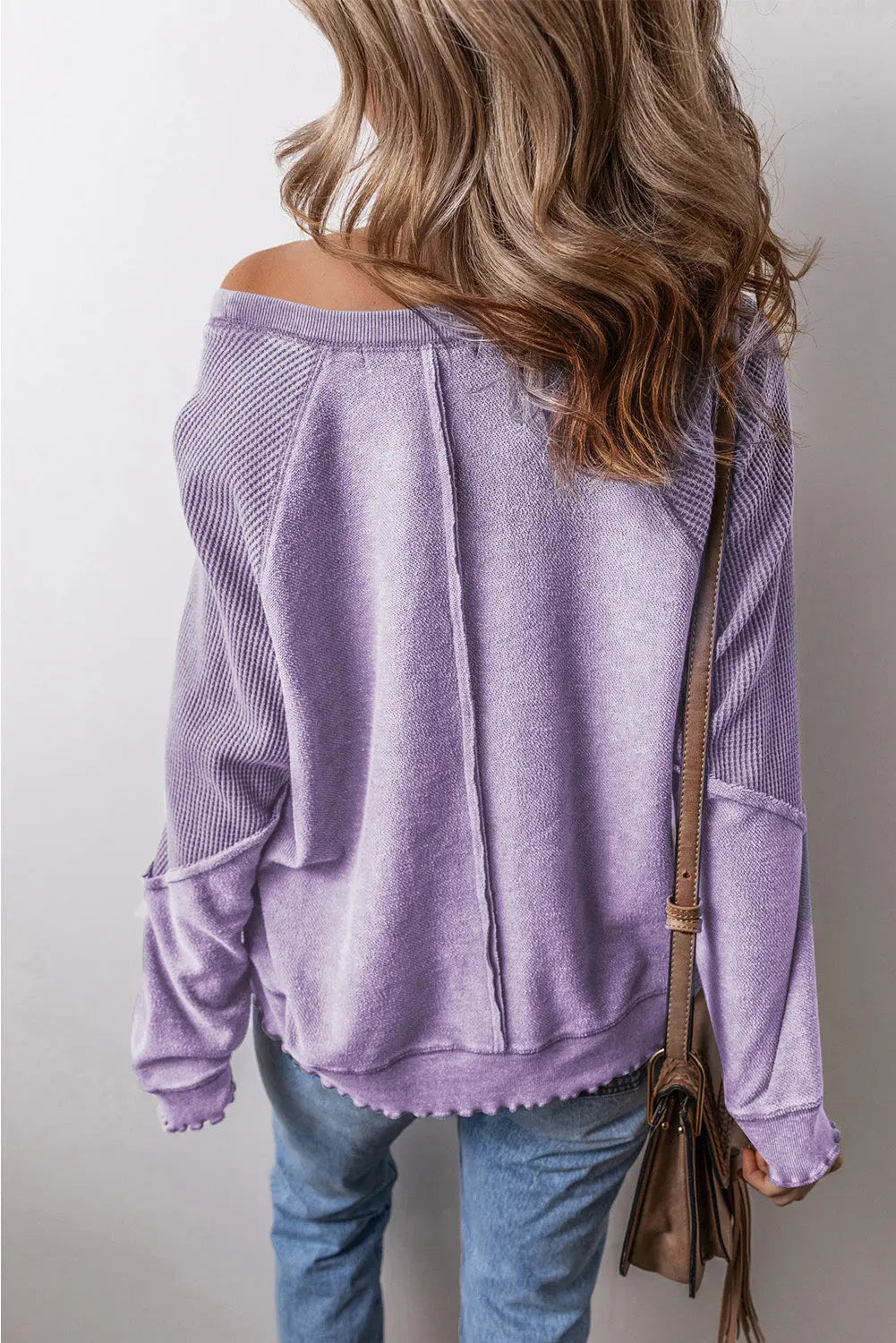 Round Neck Long Sleeve Sweatshirt Trendsi