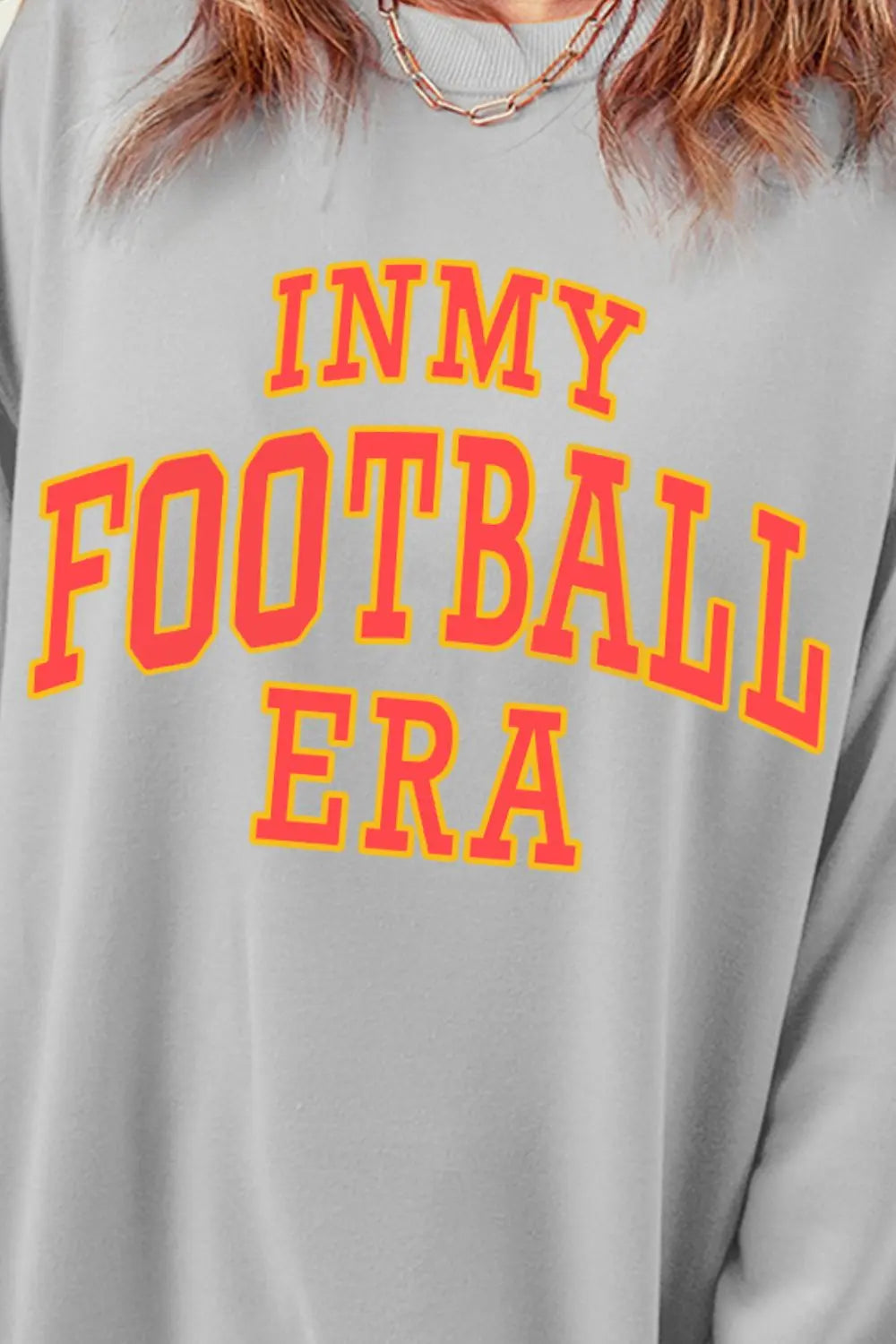 IN MY FOOTBALL ERA Round Neck Sweatshirt Trendsi