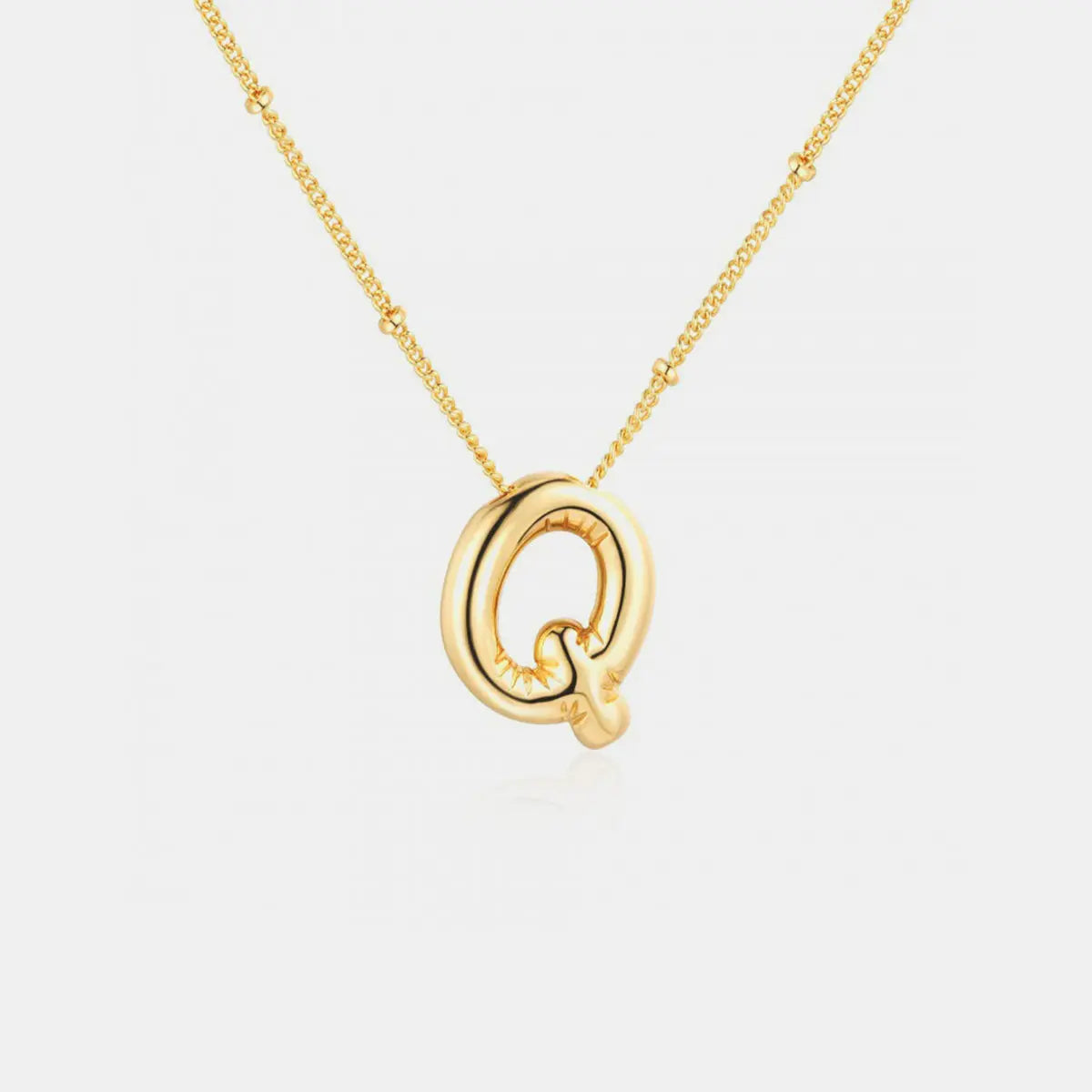 Gold-Plated Bubble Initial Necklace Trendsi