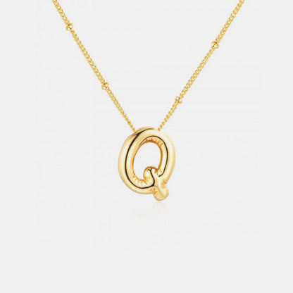 Gold-Plated Bubble Initial Necklace Trendsi