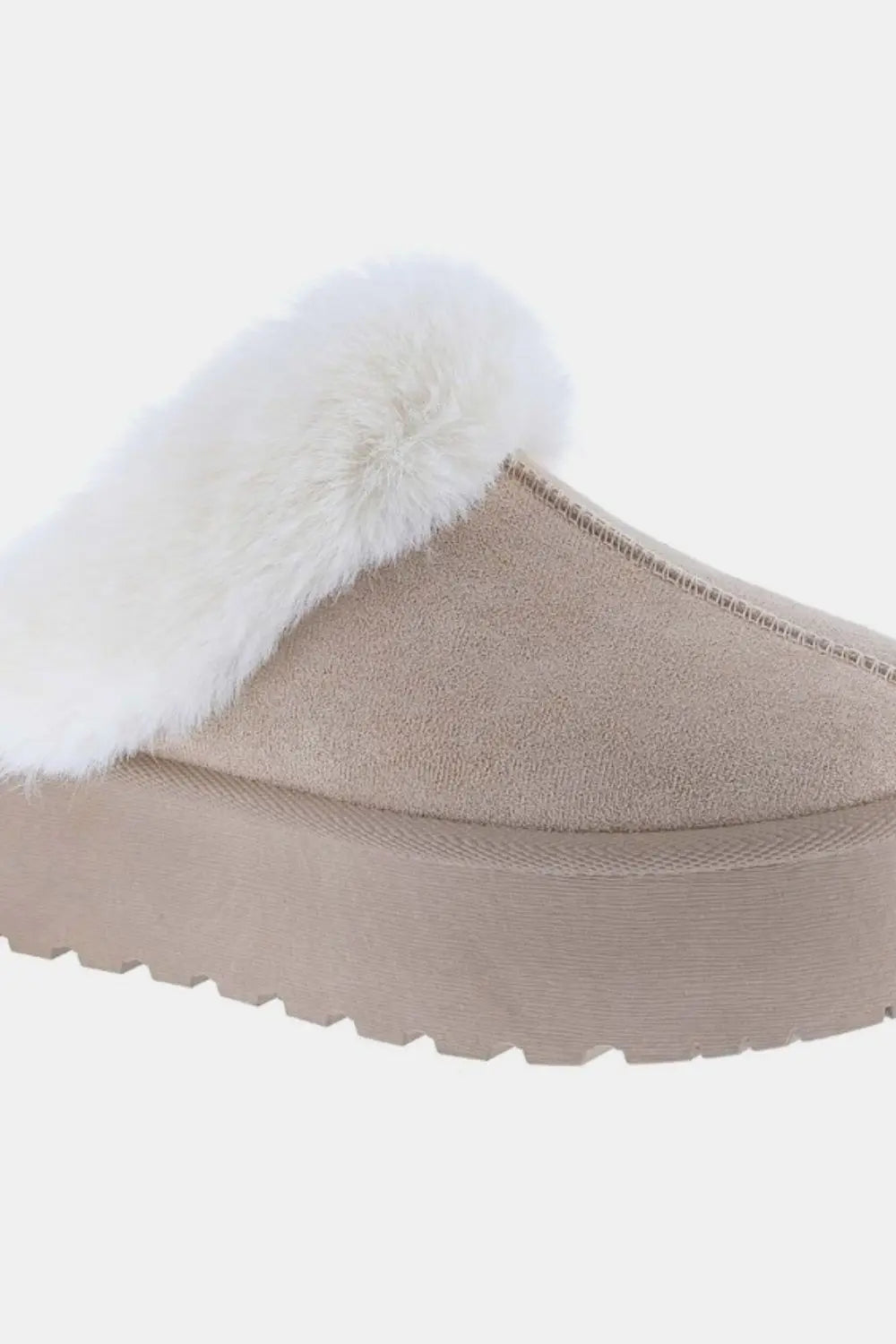 Weeboo Thick Bottom Fur Trim Snow Slippers Trendsi