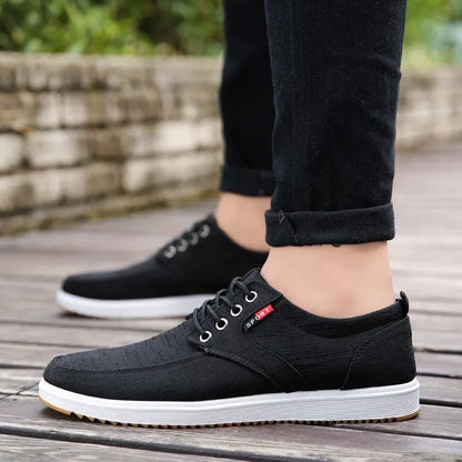 Men's Lace-up Canvas Shoes Casual Men Breathable Walking Flats Shoes Trendsetter Express