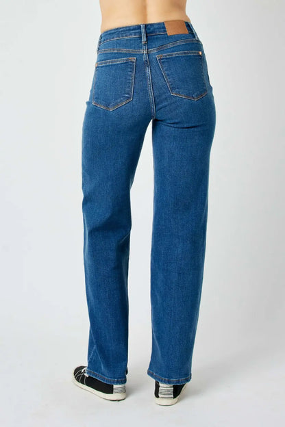 Judy Blue Full Size High Rise Straight Jeans Trendsi