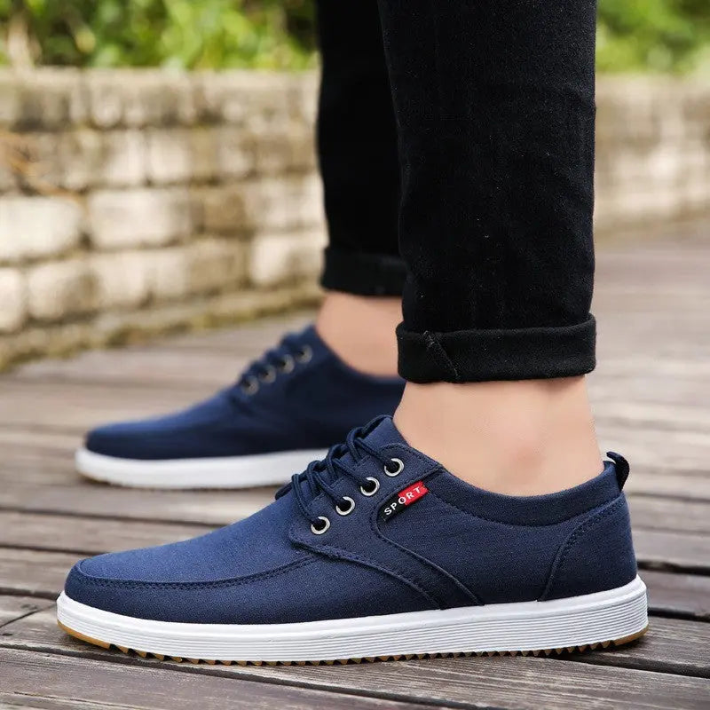 Men's Lace-up Canvas Shoes Casual Men Breathable Walking Flats Shoes Trendsetter Express