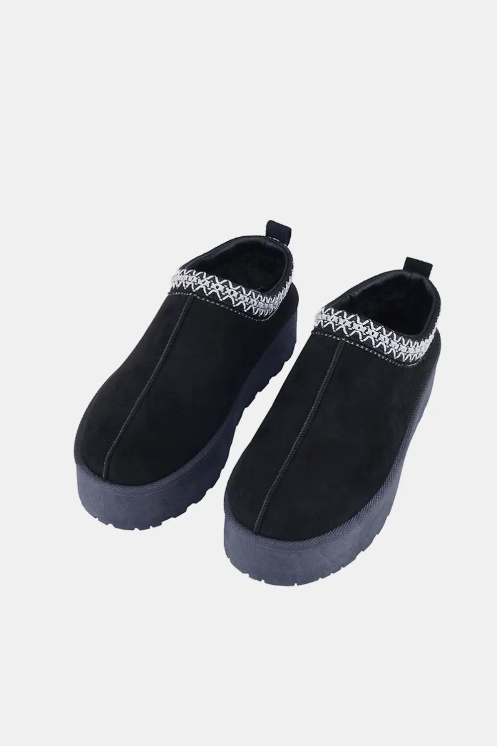 Weeboo Platform Embroidered Trim Slip-On Boots Trendsi