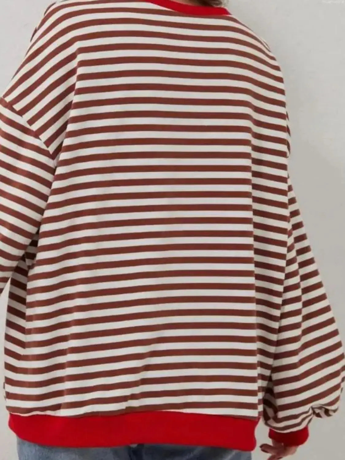 Striped Round Neck Long Sleeve T-Shirt Trendsi