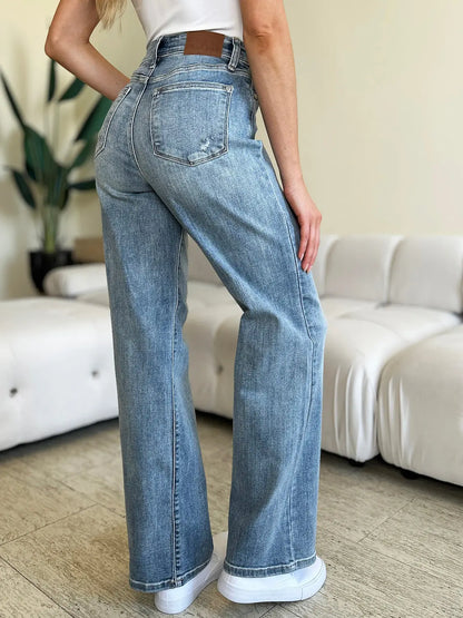 Judy Blue Full Size High Waist Straight Jeans Trendsi