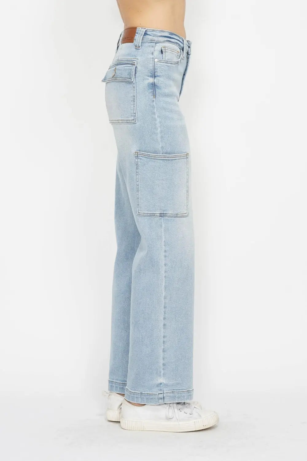 Judy Blue Full Size High Waist Straight Cargo Jeans Trendsi