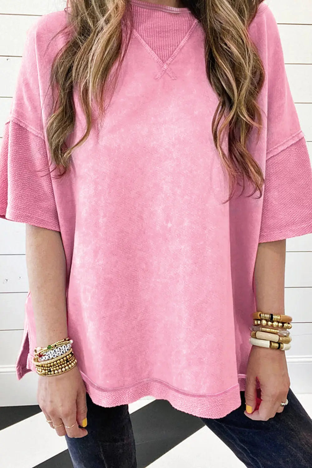 Round Neck Half Sleeve T-Shirt Trendsi