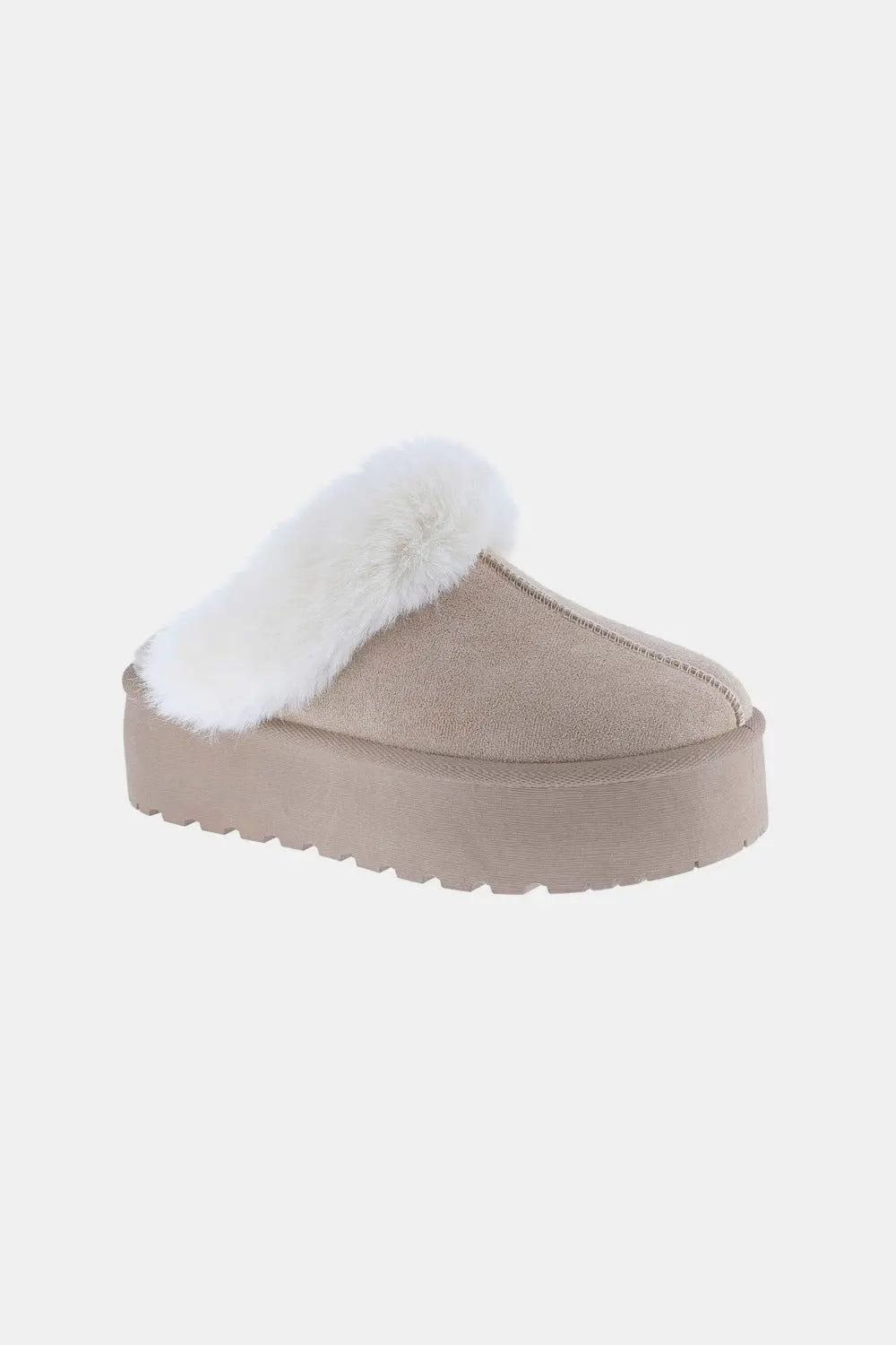 Weeboo Thick Bottom Fur Trim Snow Slippers Trendsi