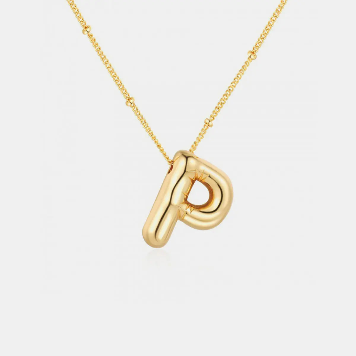 Gold-Plated Bubble Initial Necklace Trendsi