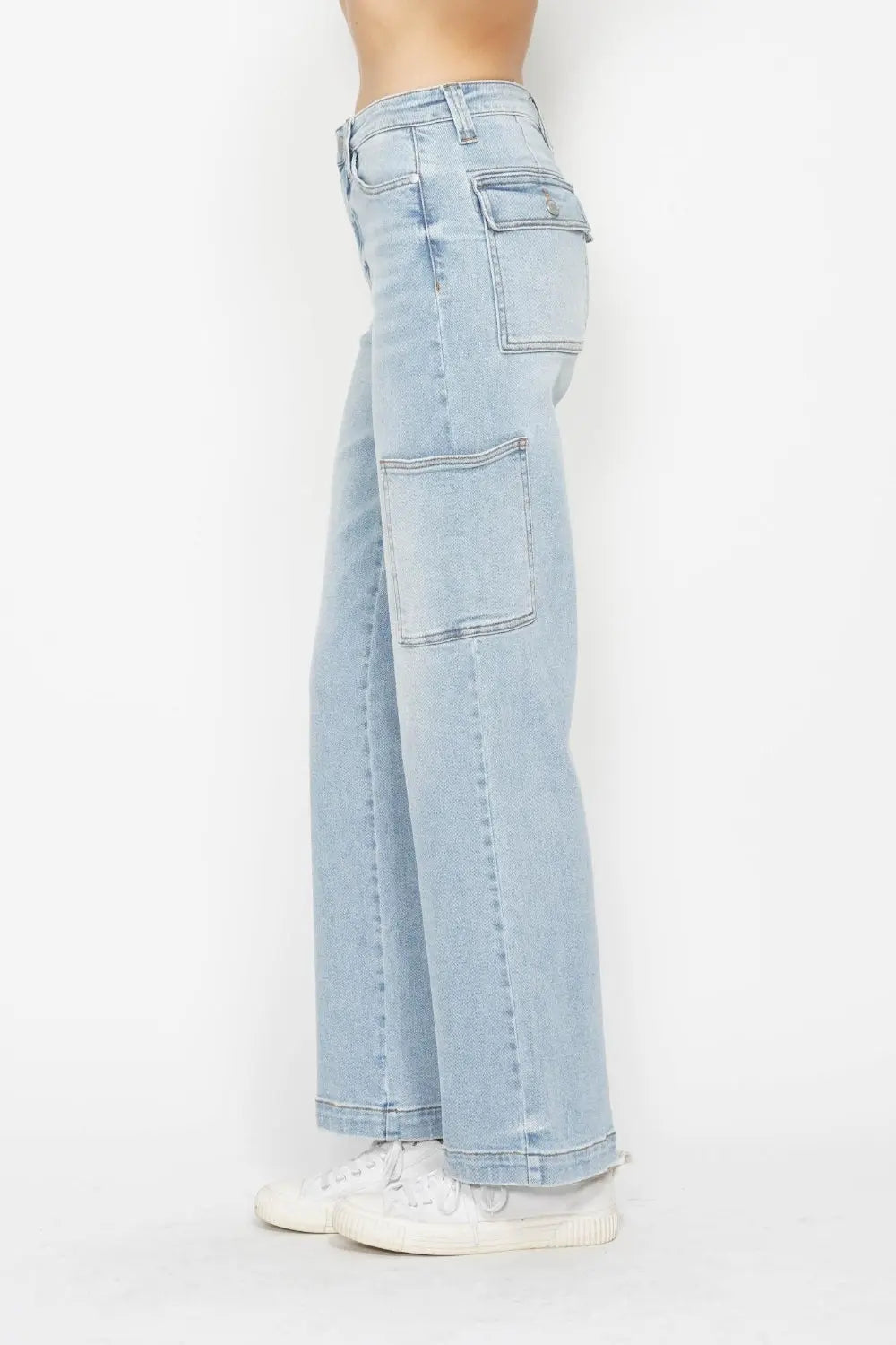 Judy Blue Full Size High Waist Straight Cargo Jeans Trendsi