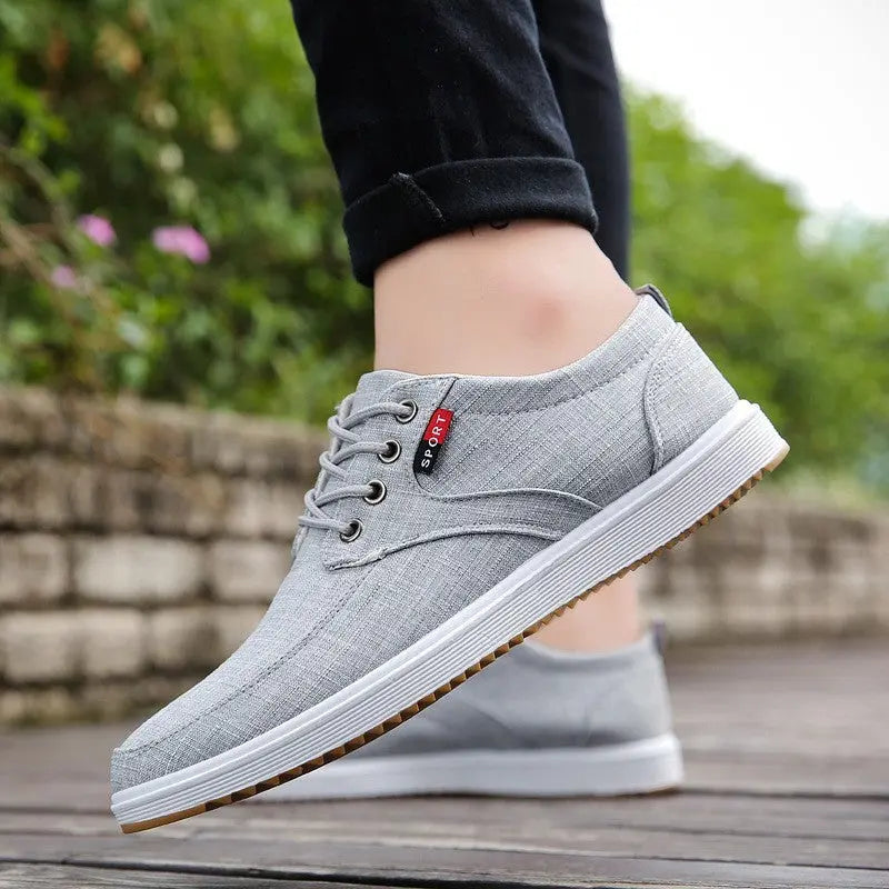 Men's Lace-up Canvas Shoes Casual Men Breathable Walking Flats Shoes Trendsetter Express