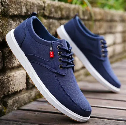 Men's Lace-up Canvas Shoes Casual Men Breathable Walking Flats Shoes Trendsetter Express