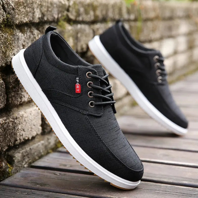 Men's Lace-up Canvas Shoes Casual Men Breathable Walking Flats Shoes Trendsetter Express