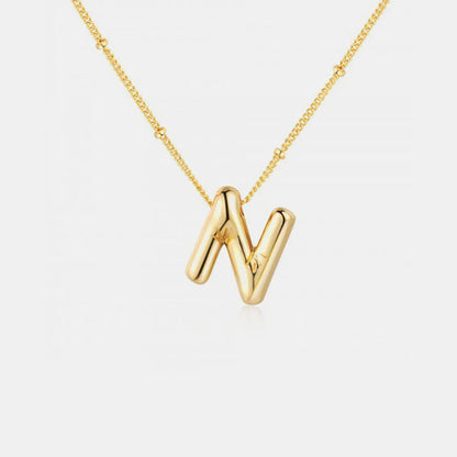 Gold-Plated Bubble Initial Necklace Trendsi