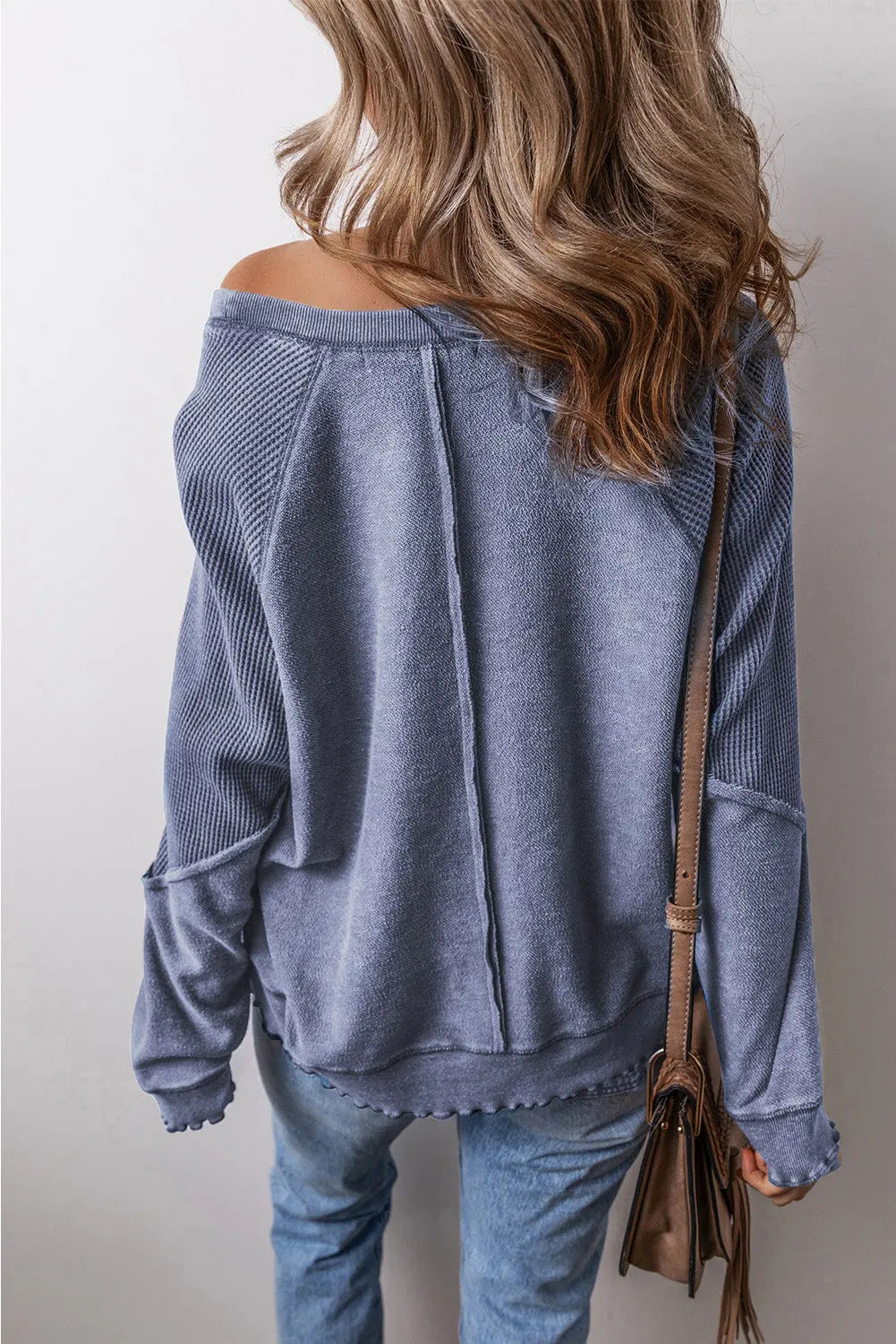 Round Neck Long Sleeve Sweatshirt Trendsi