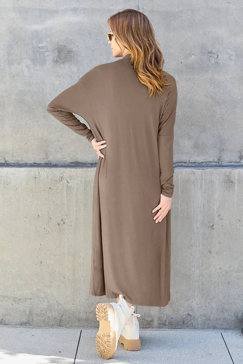 Basic Bae Full Size Open Front Long Sleeve Cover Up Trendsi