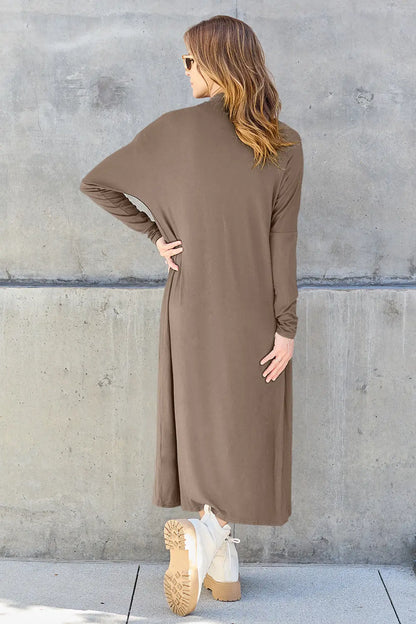 Basic Bae Full Size Open Front Long Sleeve Cover Up Trendsi