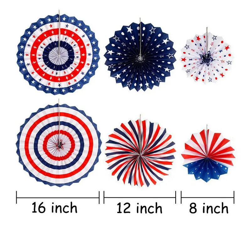 Red, White And Blue Hanging Paper Fan Party Supplies Background Wall Decoration CJ Dropshipping