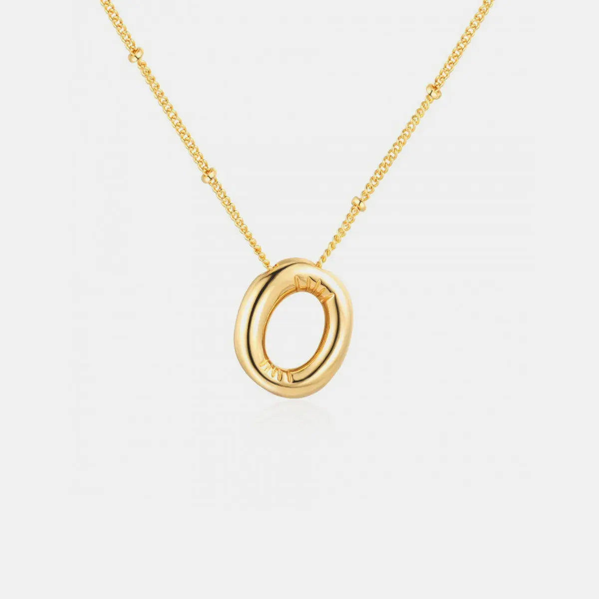 Gold-Plated Bubble Initial Necklace Trendsi