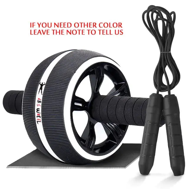 2-in-1 Ab Roller and Jump Rope Set with Mat - Noiseless Abdominal Wheel for Arm, Waist, Leg Exercises and Gym Fitness Zendrop