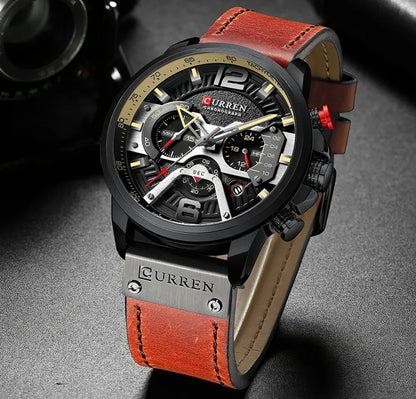 Military Leather Chronograph Wristwatch Zendrop