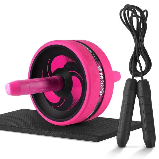 2-in-1 Ab Roller and Jump Rope Set with Mat - Noiseless Abdominal Wheel for Arm, Waist, Leg Exercises and Gym Fitness Zendrop