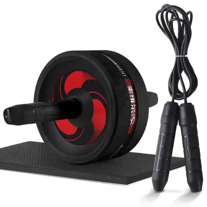 2-in-1 Ab Roller and Jump Rope Set with Mat - Noiseless Abdominal Wheel for Arm, Waist, Leg Exercises and Gym Fitness Zendrop