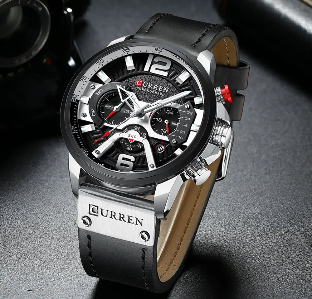 Military Leather Chronograph Wristwatch Zendrop